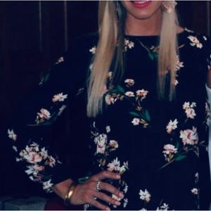 Lulus Floral (Navy) Dress